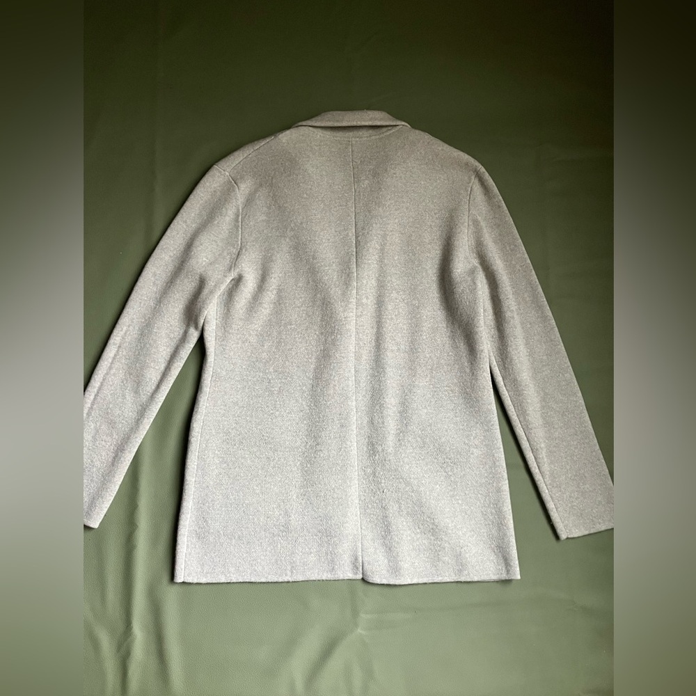J.Crew 100% Merino Wool Sweater-Blazer Heather Oatmeal Grey Size Small - Picture 2 of 7